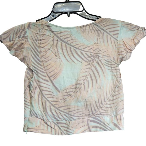 Kendall & Kylie PacSun Womens Hawaiian Print Tie Front Crop Top Size XS - Picture 2 of 10